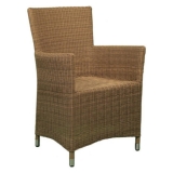 Korbsessel Polyrattan Aluminium Hellbraun